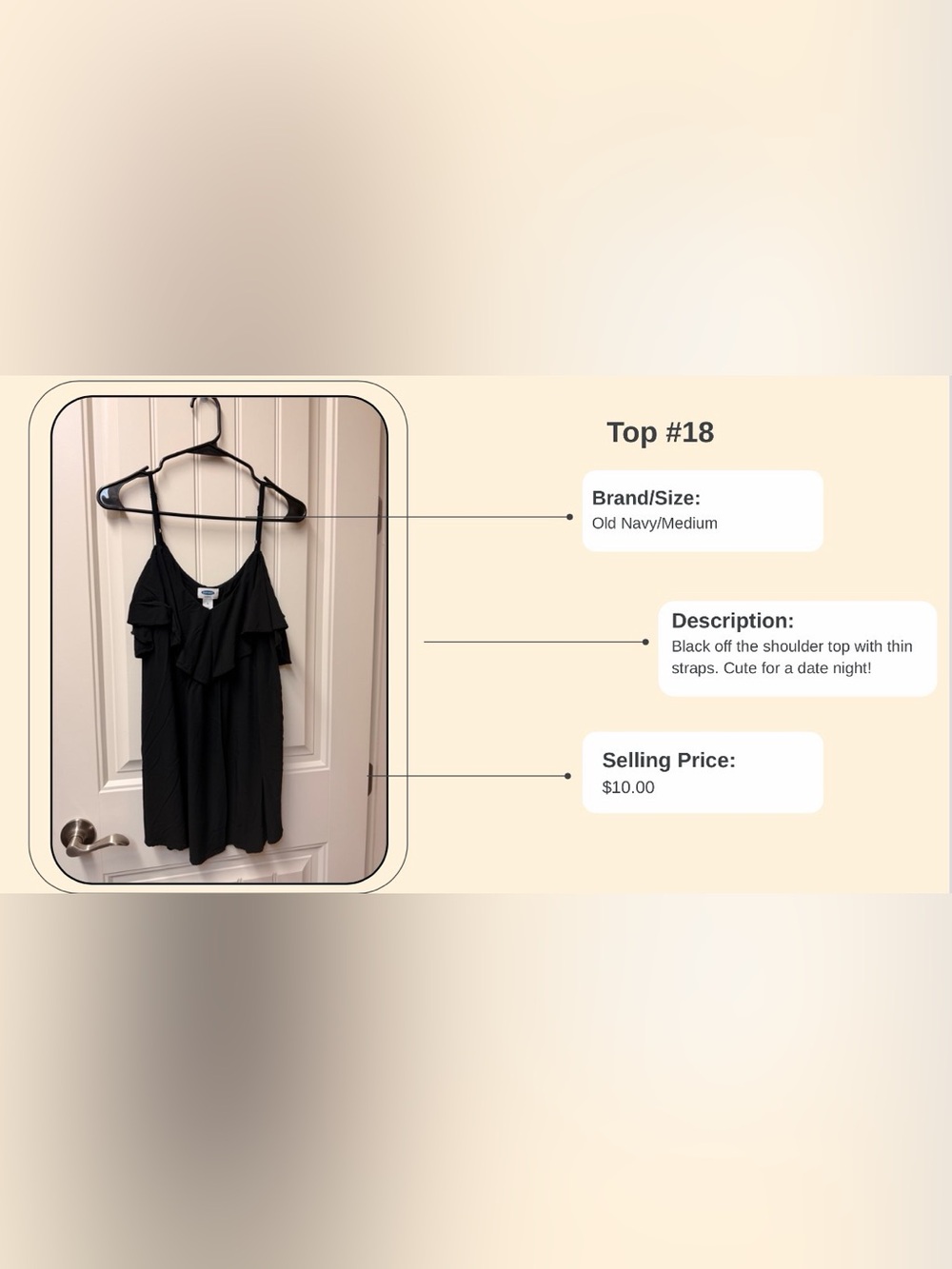 Old Navy Black Ruffle-Trim Spaghetti Strap Top